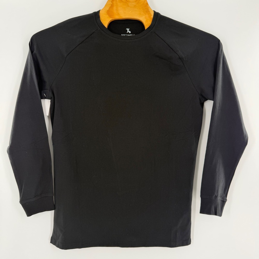 True Classic Mens Basic T-Shirt LS Black Raglan Long Sleeve Crew Neck Size XL